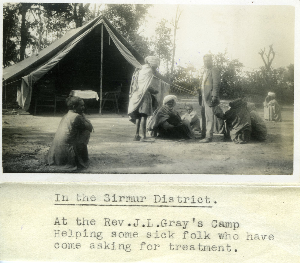 Rev.J.L.Gray's Camp In The Sirmur District.