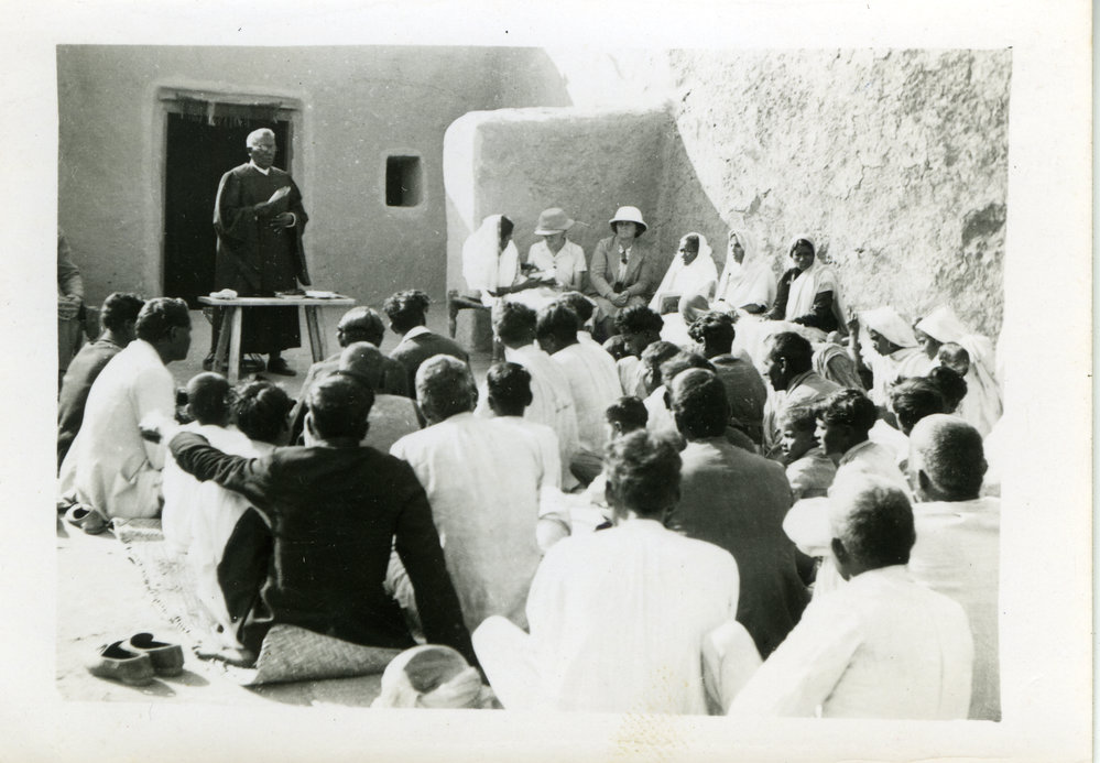 Rev.S.Singh Conducting A Village Service.