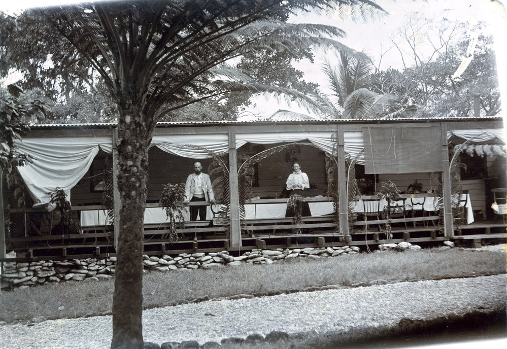 Rev. J. N. and Mrs. McKenzie on Rev. Watt's verandah