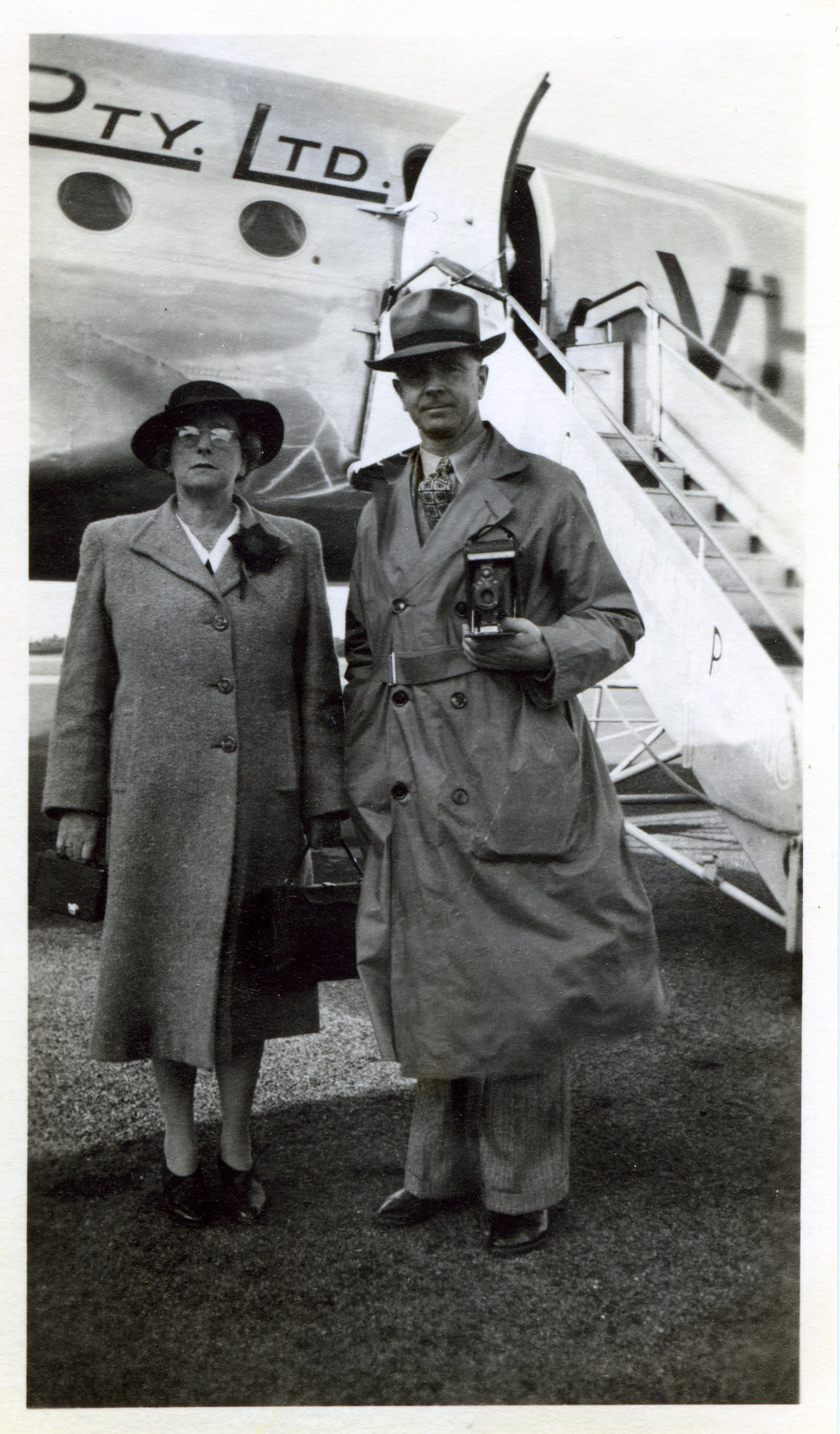 Rev. J. S. Murray and Sr. A. M. Townrow at airport