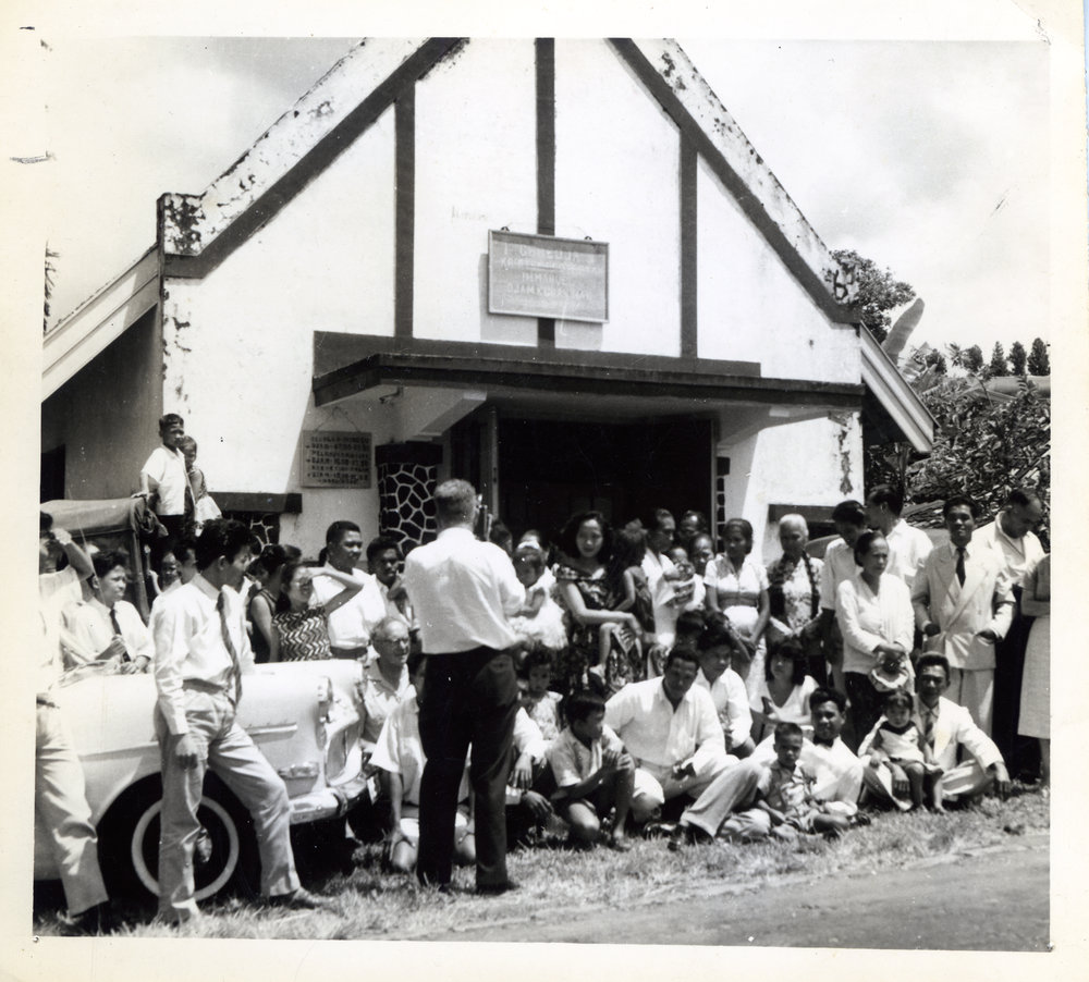 Congregation outside village church
