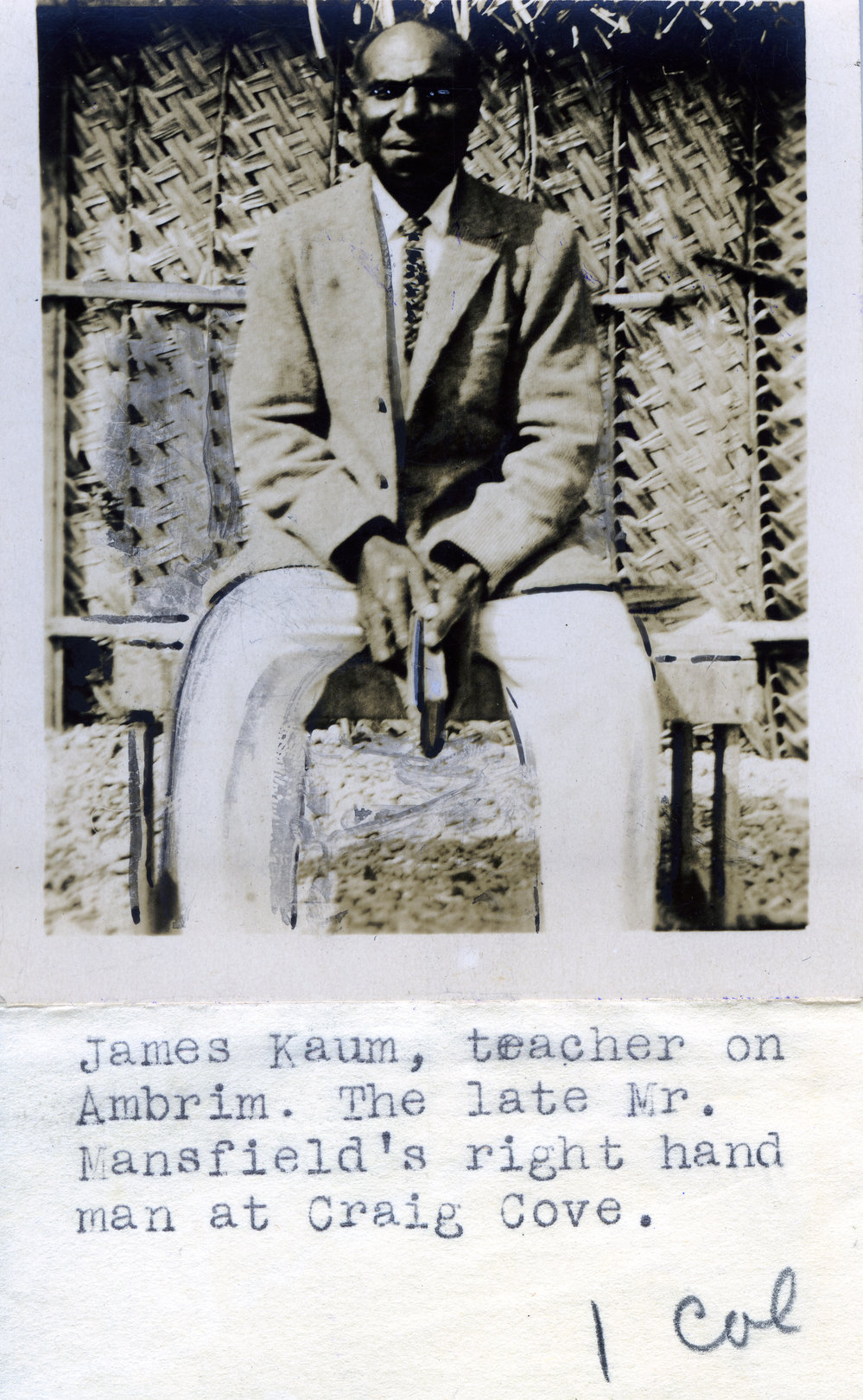 James Kaum, teacher on Ambrym