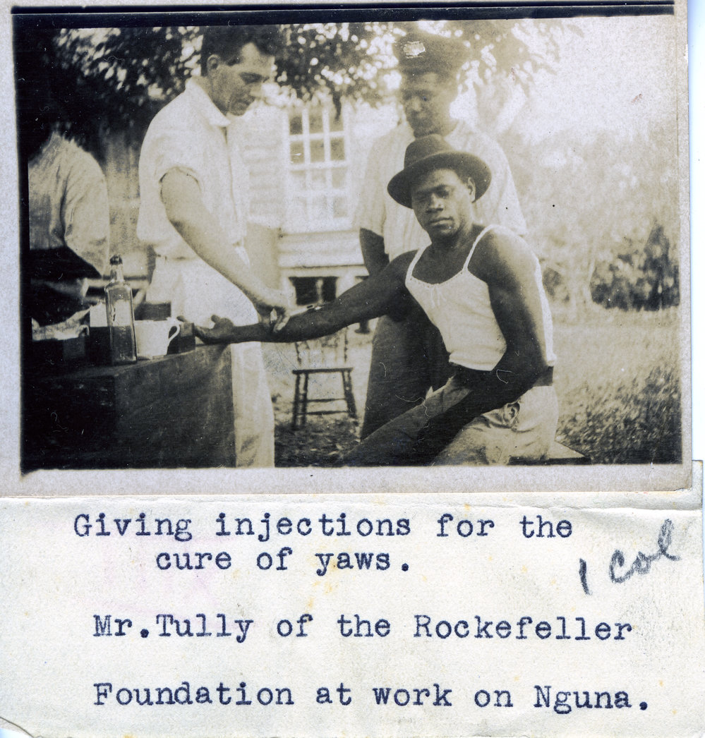 Giving injections for the cure of yaws