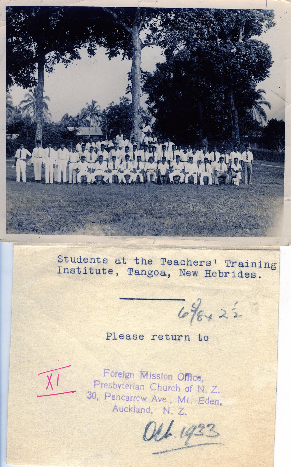 Students at the Teachers' Training Institute, Tangoa