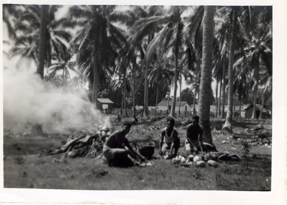 Copra cutters at work