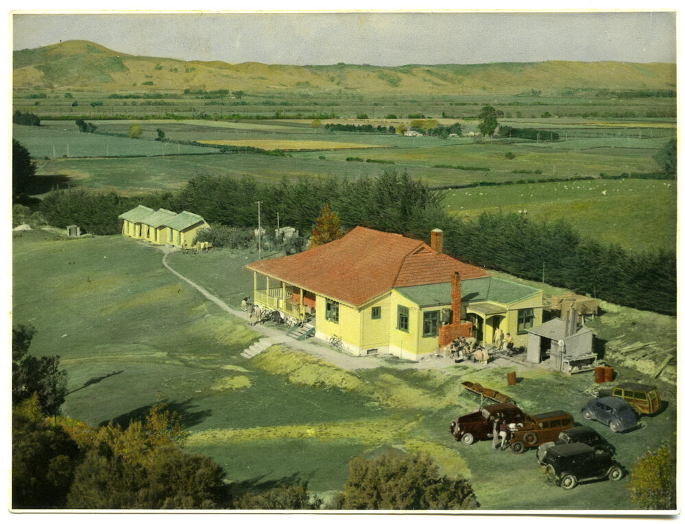 Colourised view of Tirohanga Campsite