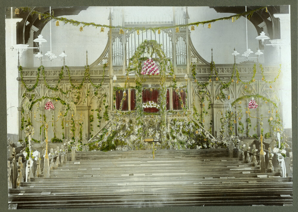 St. Paul's Church, Invercargill decorated for a wedding