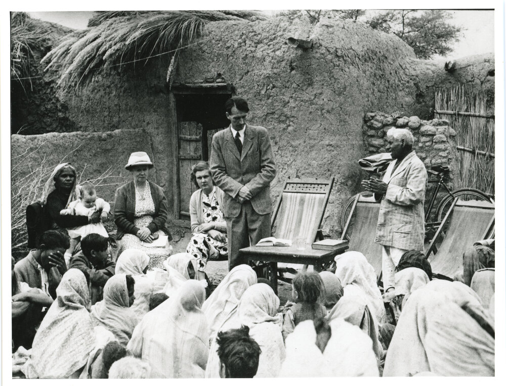 Rev. Douglas and Marion Riddle and Dorothy Mathew at Kharar