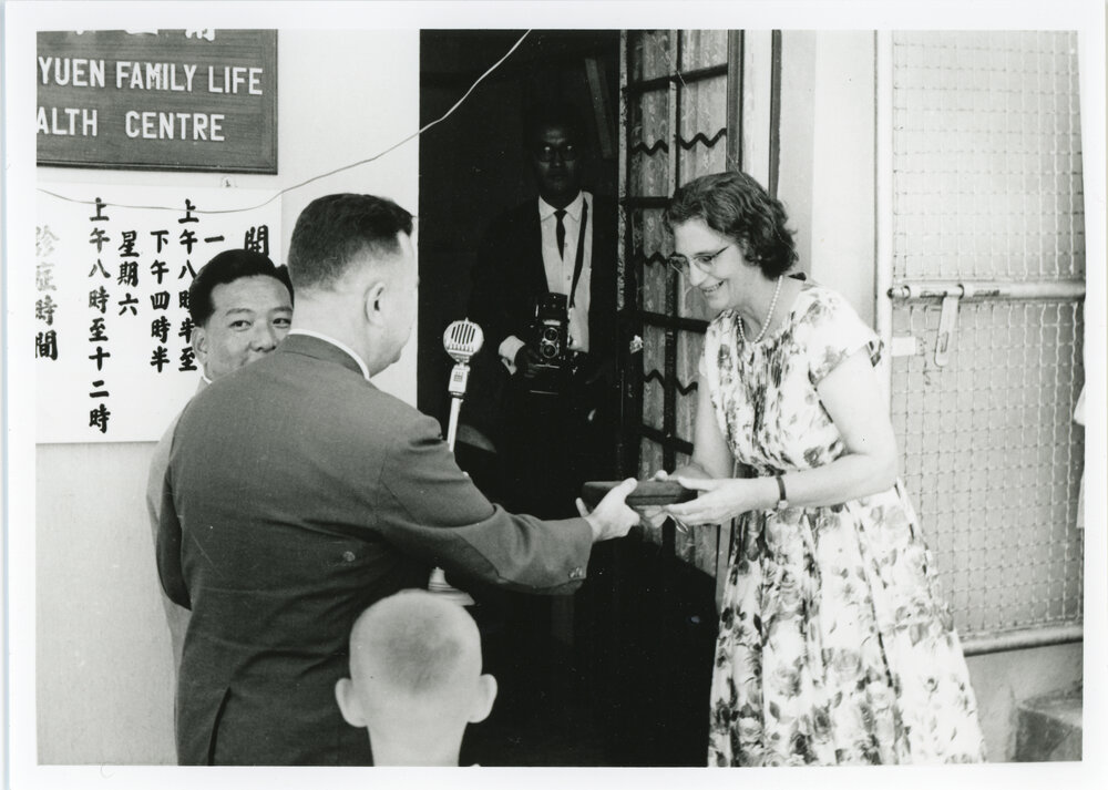 Sr. Alice Cook receiving a gift