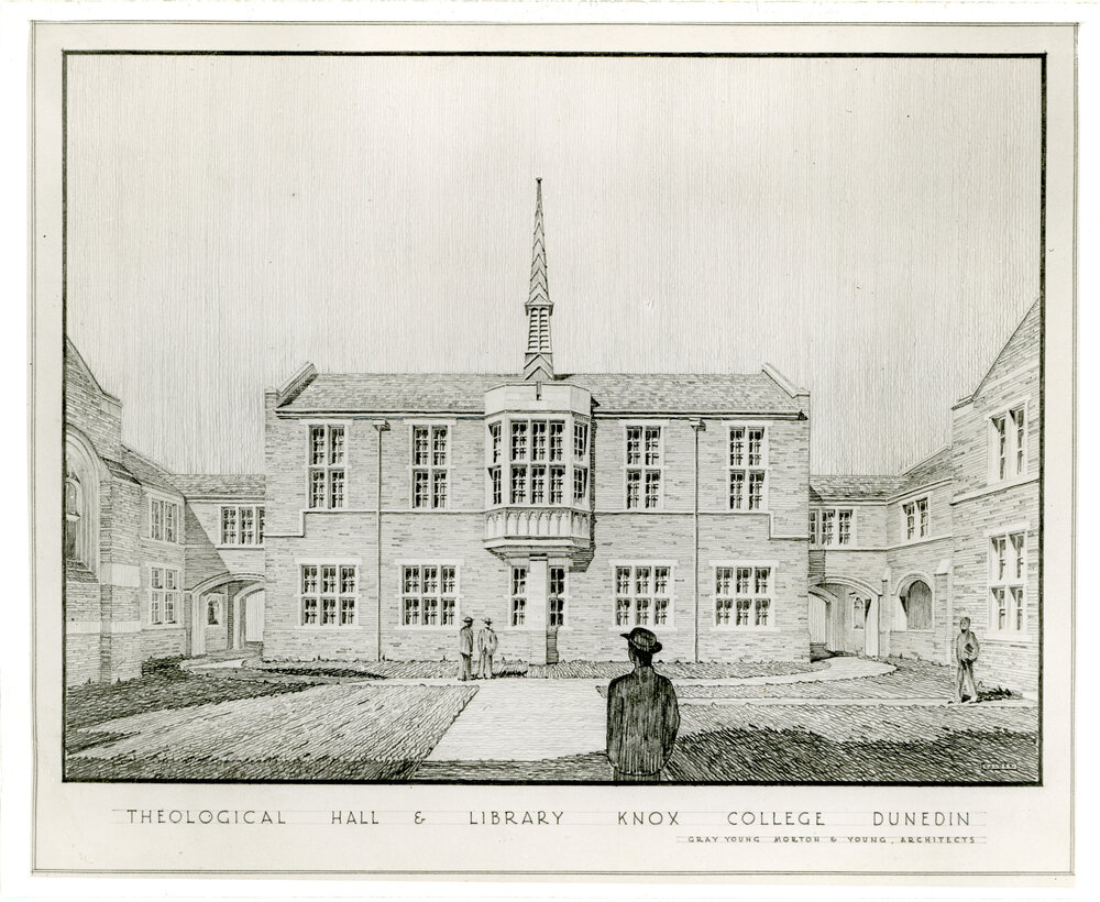 Architects Drawing of Theological Hall and Library, Knox College