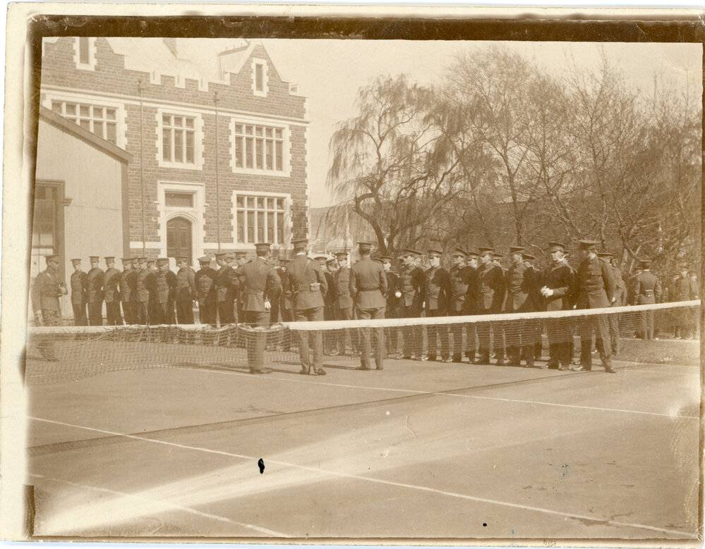 Military at attention