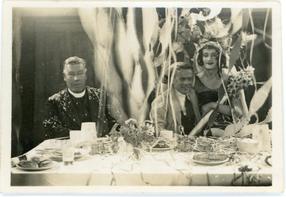 Dr. Merrington at a Knox College Party