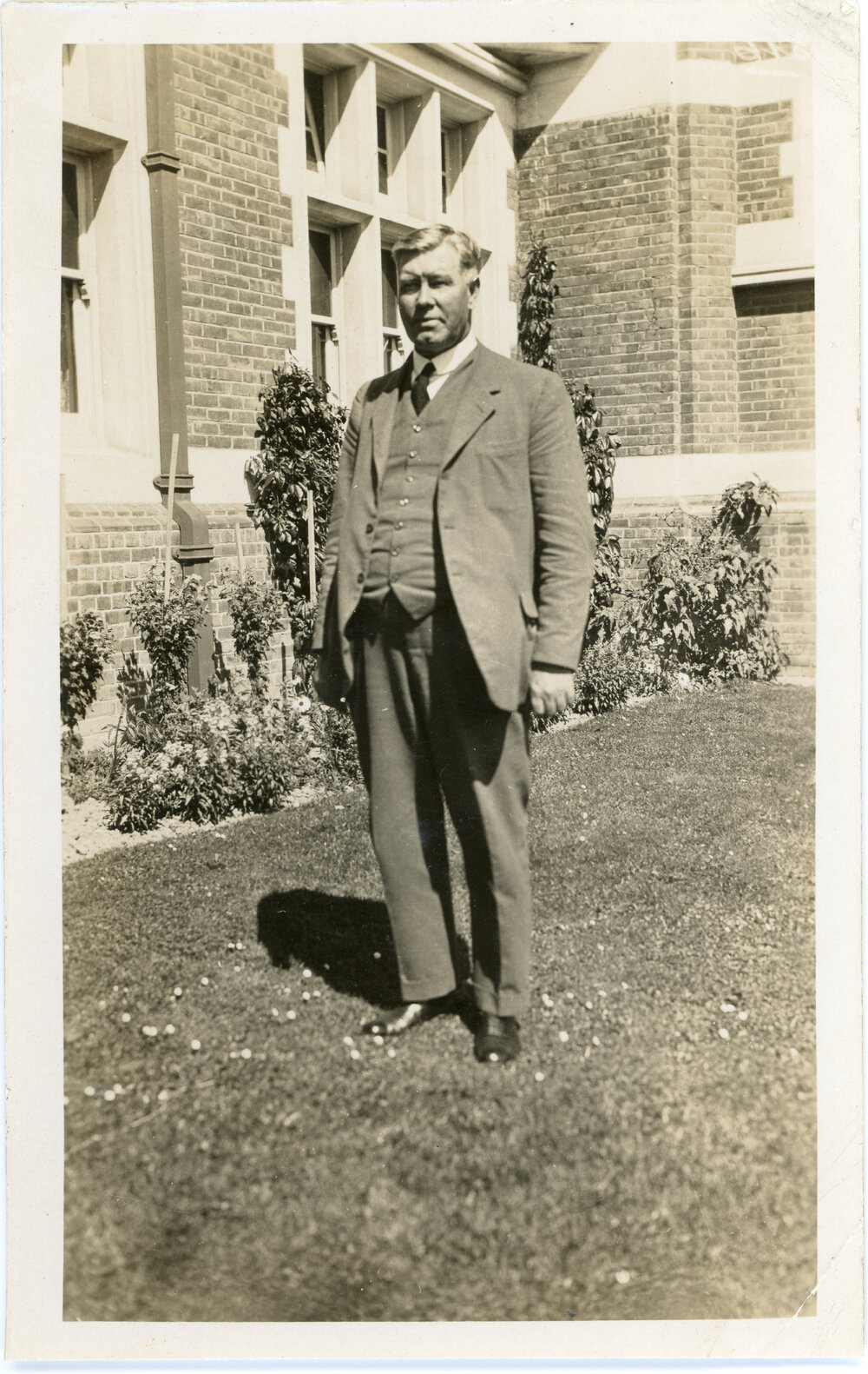 Rev. Dr. EN Merrington outside Knox College