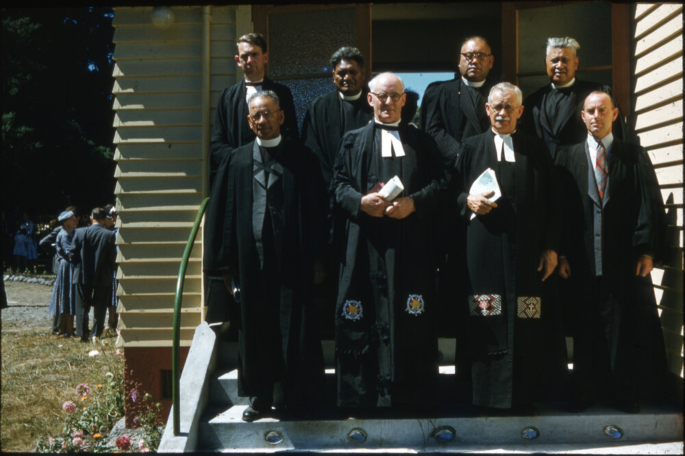 Clergy on the Steps of Kawerau Church At Its Opening