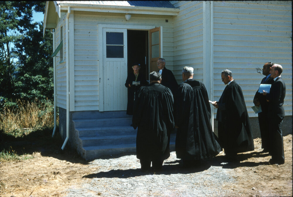 Dignitaries entering Fletcher Hall, Taupo