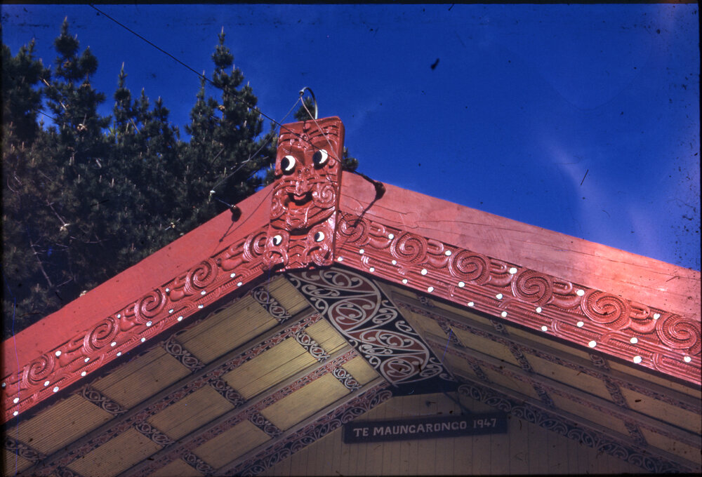 The Tekoteko of the original 1947 Te Maungarongo Wharenui 