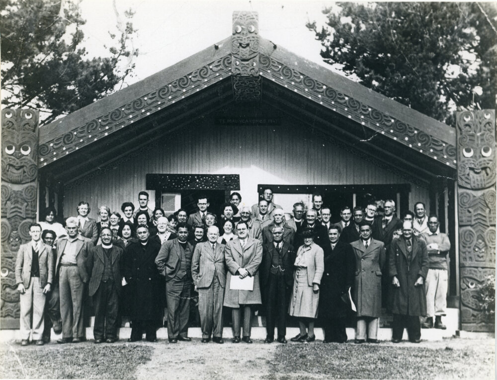 Māori Synod Workers on Te Maungarongo Front Steps