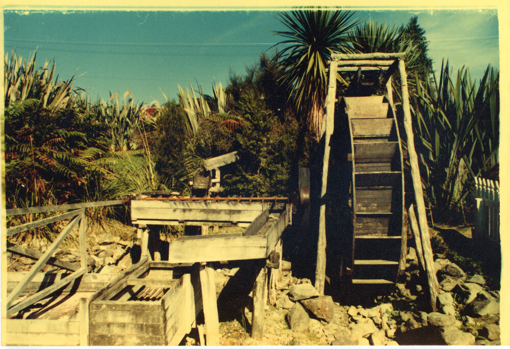 Gold Mining Water Wheel and Sluice