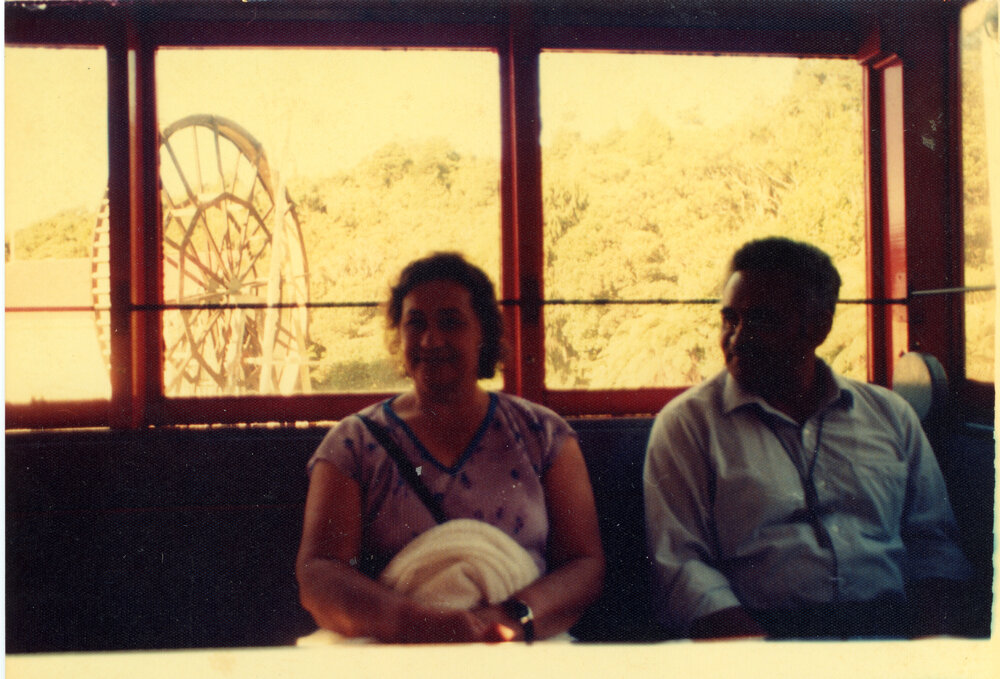 Unknown Woman and The Very Rev. Takao On The Goldfields Railway at Waikino