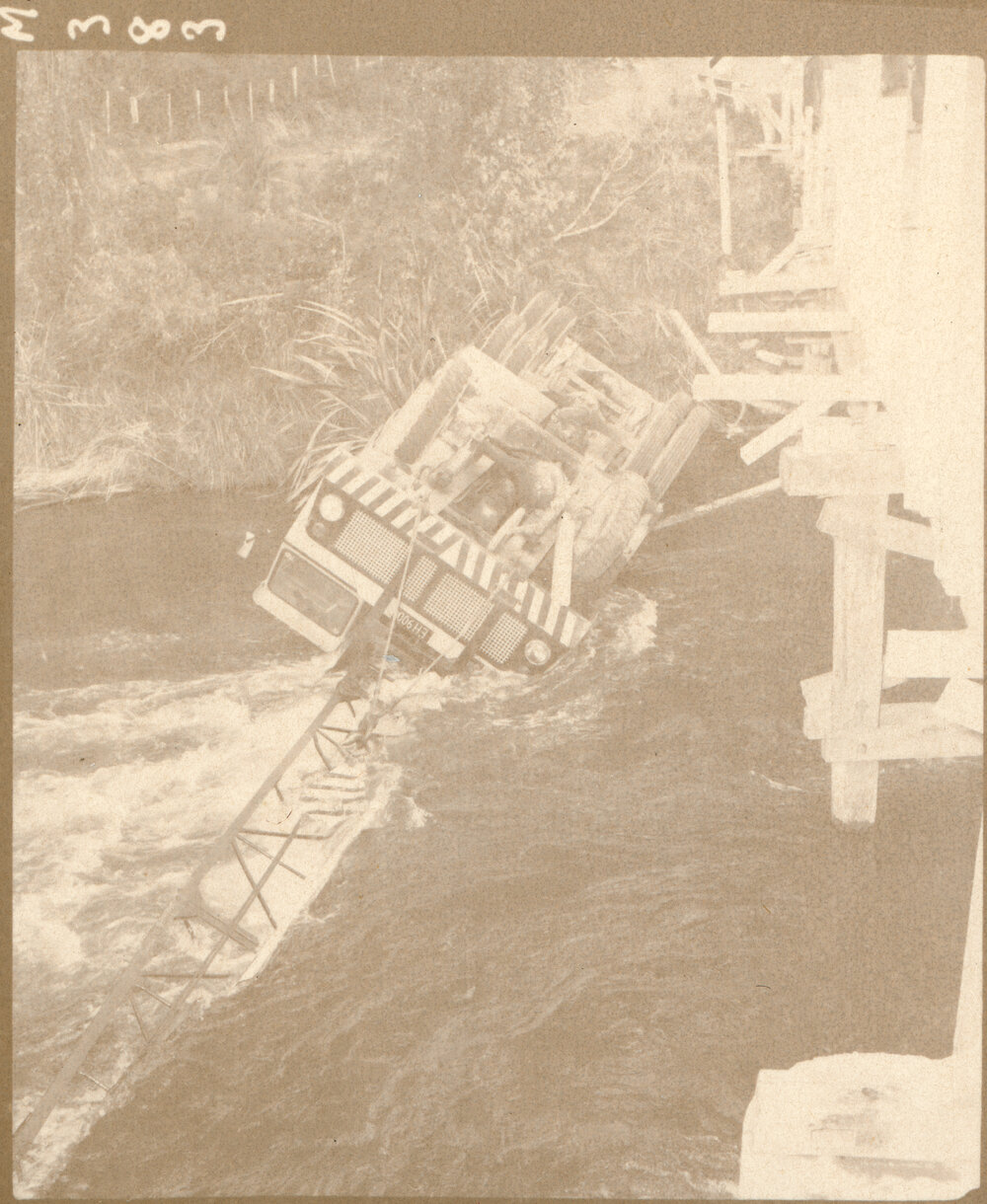 Crane Upside Down In River