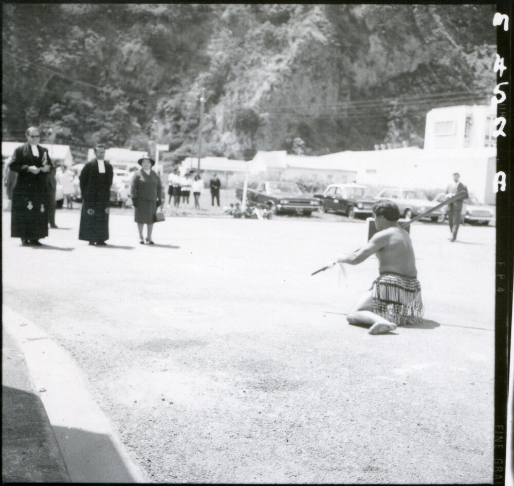 Pōwhiri (welcoming) to Open the Taka-Tutahi Church Centre in Whakatane, c. 1965
