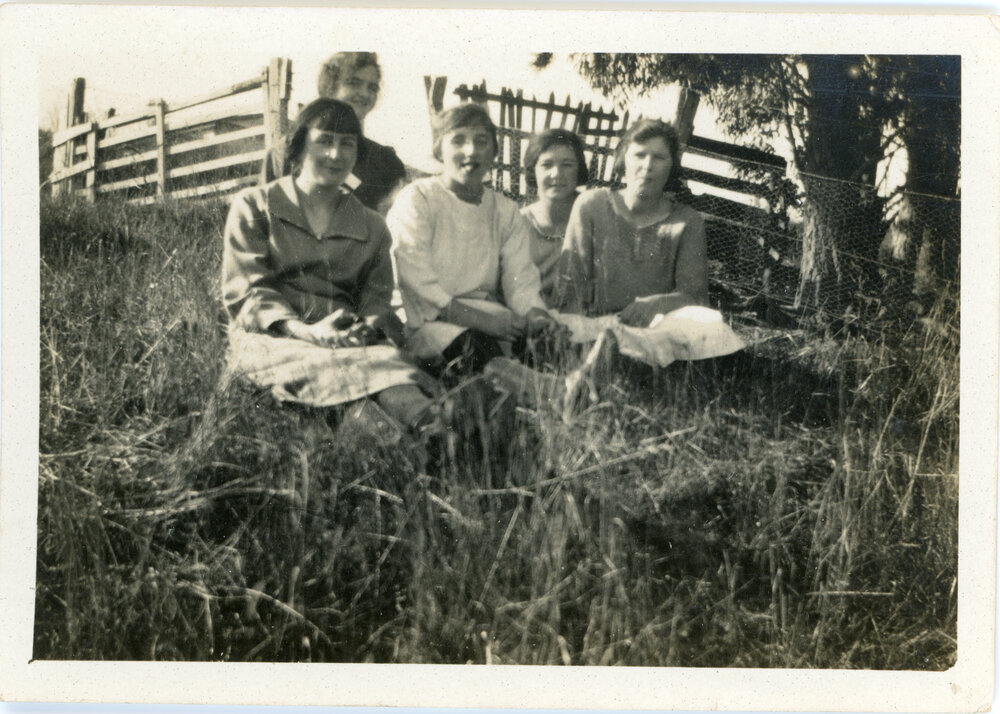 Five Unknown Women Relaxing In the Grass