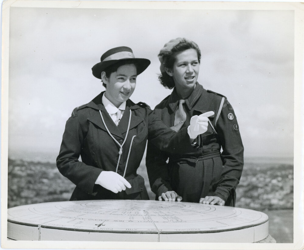 Two Girls' Brigade Members Looking Over Auckland