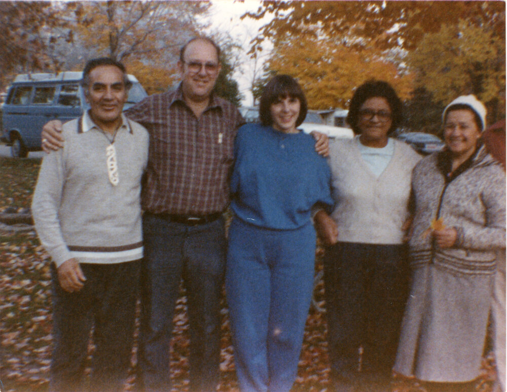 Rev. Foster, Meri Caton, Mrs. Foster, And Friends