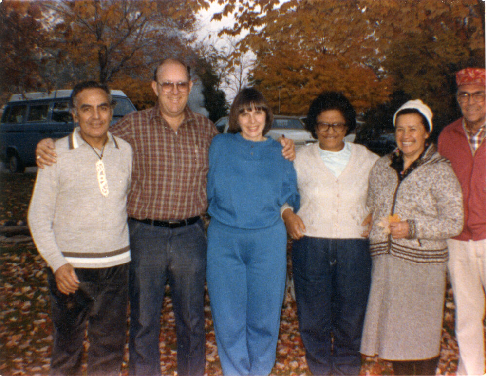 Rev. Foster, Meri Caton, Mrs. Foster, And Friends