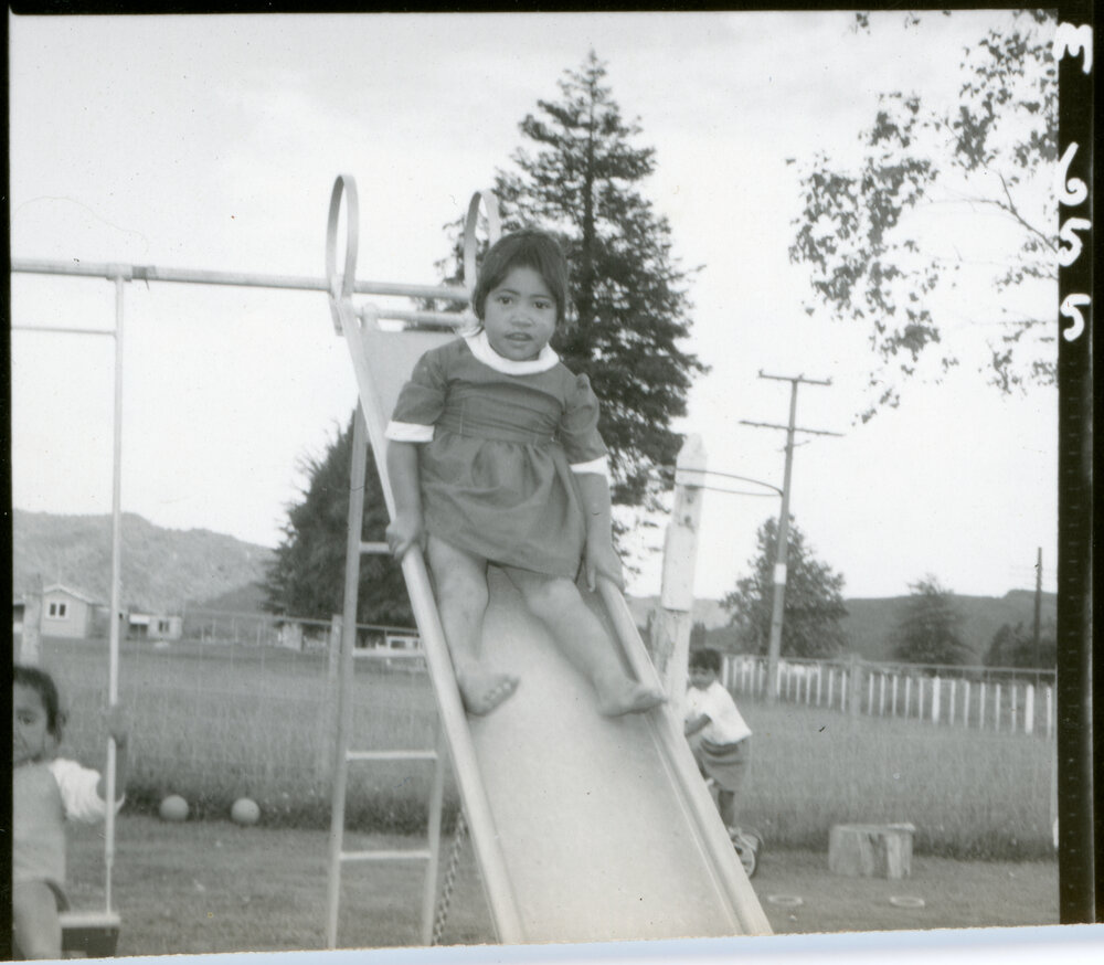 Tamariki On A Playground Slide