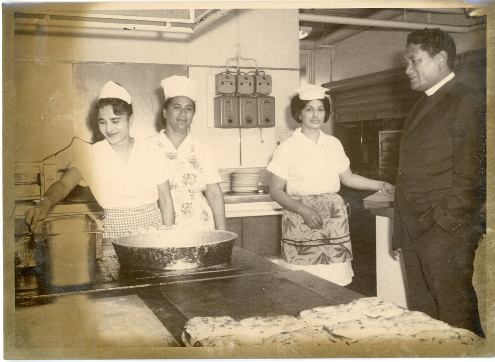 Rev. Tame (Tom) Hawea Visitis With Kitchen Staff