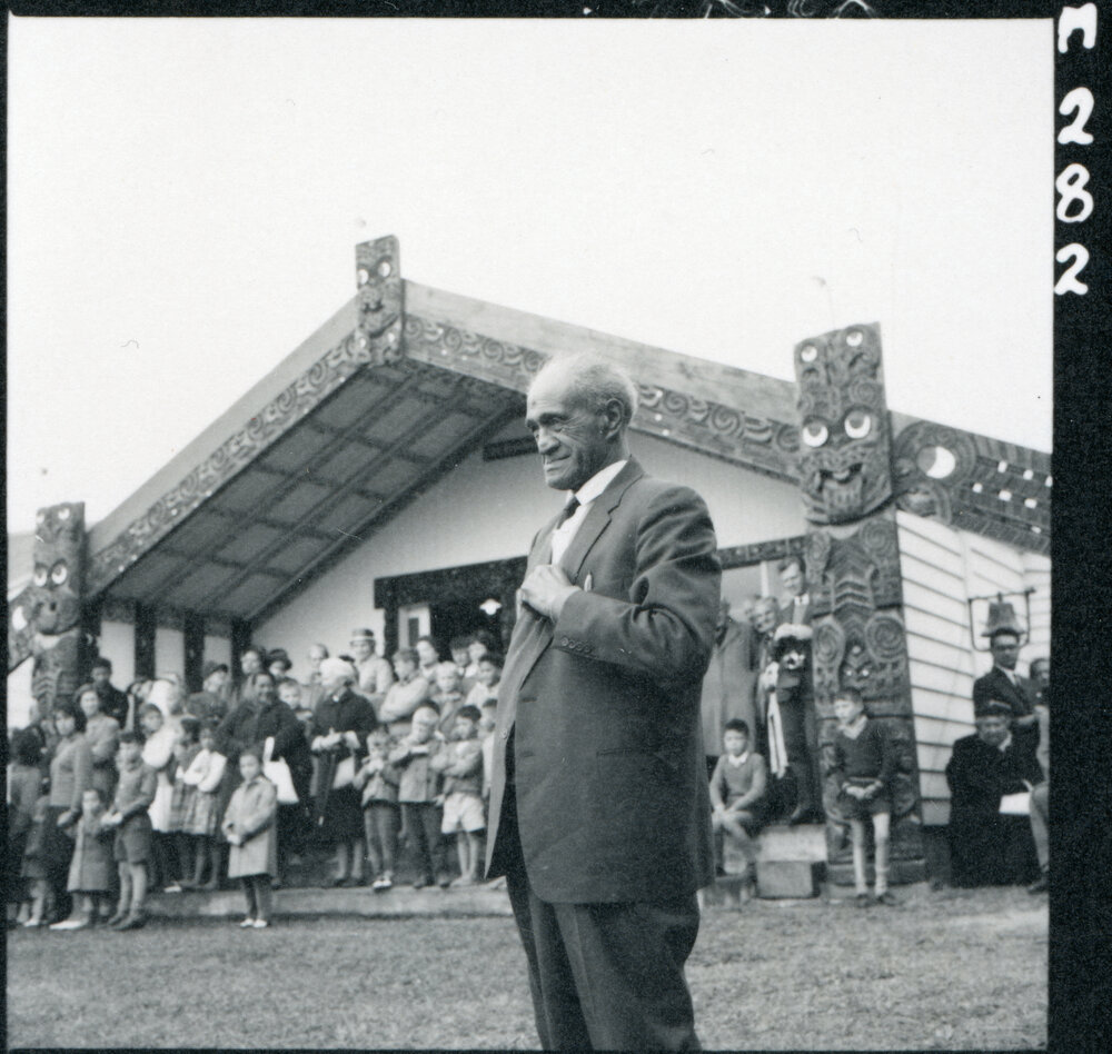 Mr Mate Wharehuia Standing On The Māori Synod Marae
