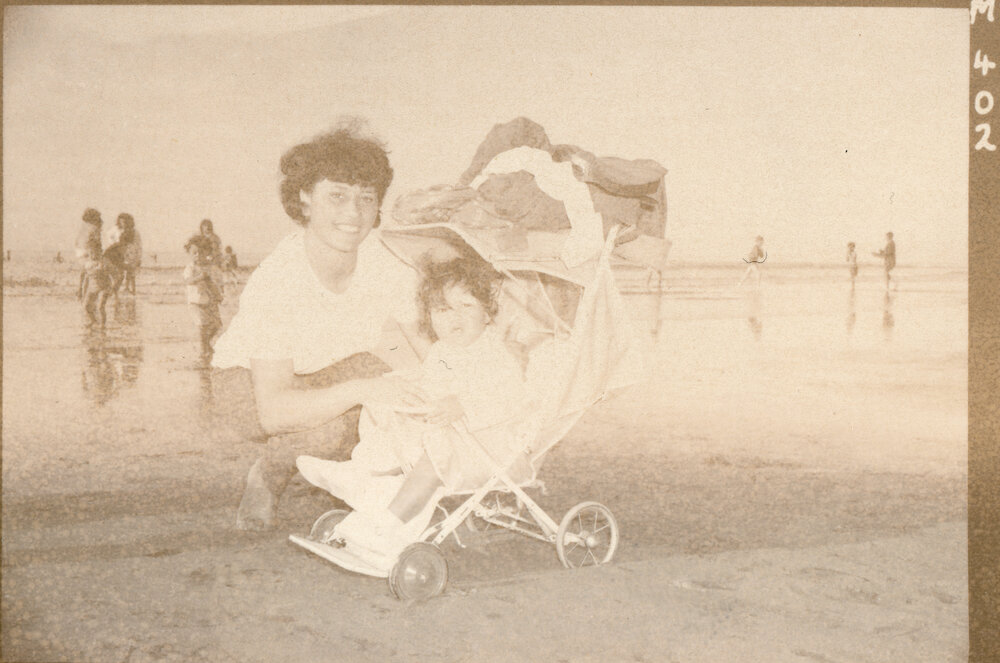 Girl &amp; Baby on Ohope Beach