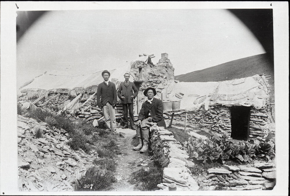 Yuet Choy and Wong Fu with George McNeur, Potters Gully, Nevis
