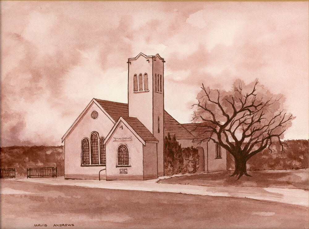 Drawing of St Andrew's Church Centre Bush