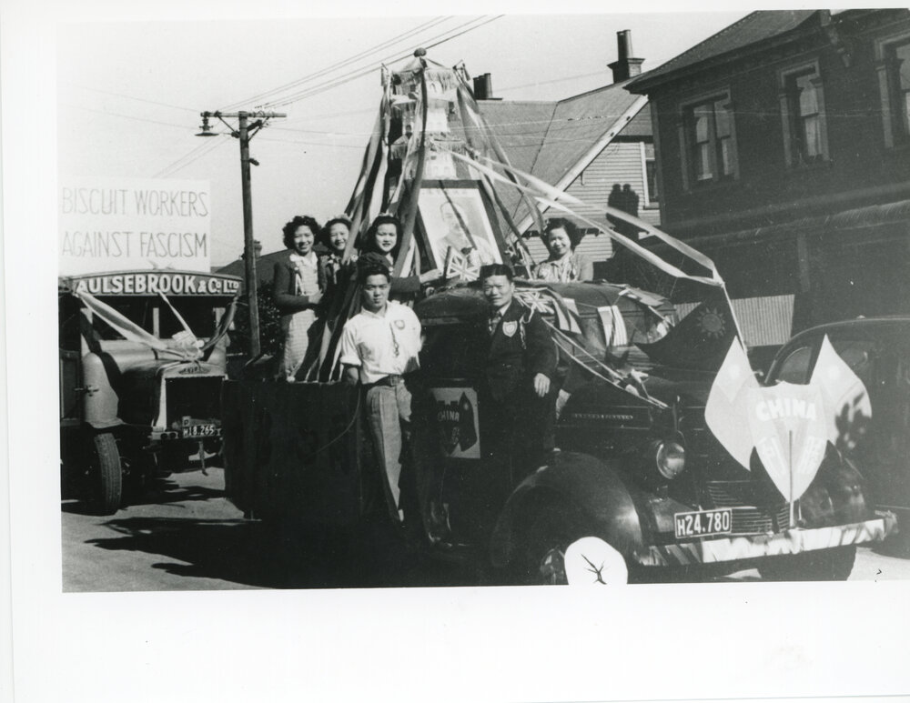Chinese Young People with a Parade Float c1942