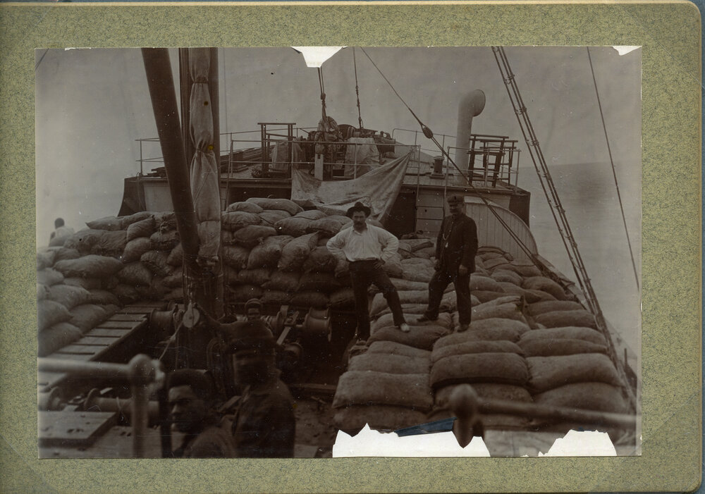 Mission vessel Mambare laden with copra