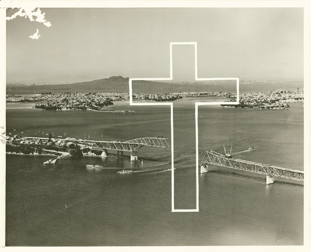 Auckland Harbour Bridge under Construction
