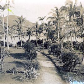 Front garden of mission station, Nguna
