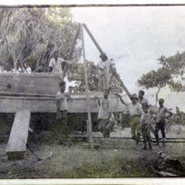 Fitting a new engine in the launch, Nguna