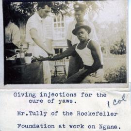 Giving injections for the cure of yaws