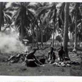 Copra cutters at work