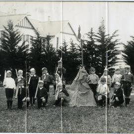 Glendining Home boys playing as soldiers 
