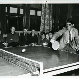 Glendining Home boys watching a game of table tennis, 1958