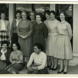 Deaconess College Students, standing on porch of the Deaconess College