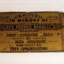 Plaque In Geraldine Church