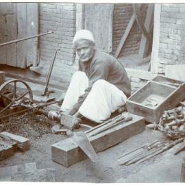 A woodturner