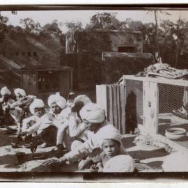 Group eating Christmas Dinner, 1917