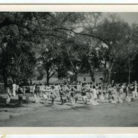 Mid-morning games and physical drills at Kharar High School