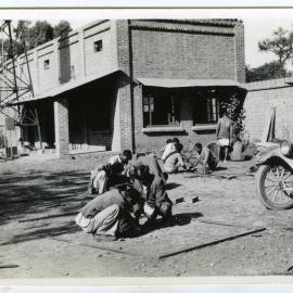 "Boys making the steel doors for the new building," Industrial School, Saharanpur 